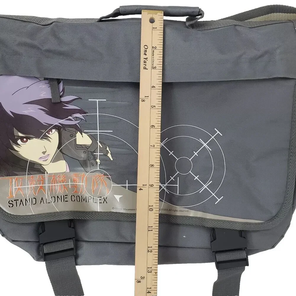Shirow Masamune Anime Stand Alone Complex Messenger Laptop Shoulder Gray Bag HTF